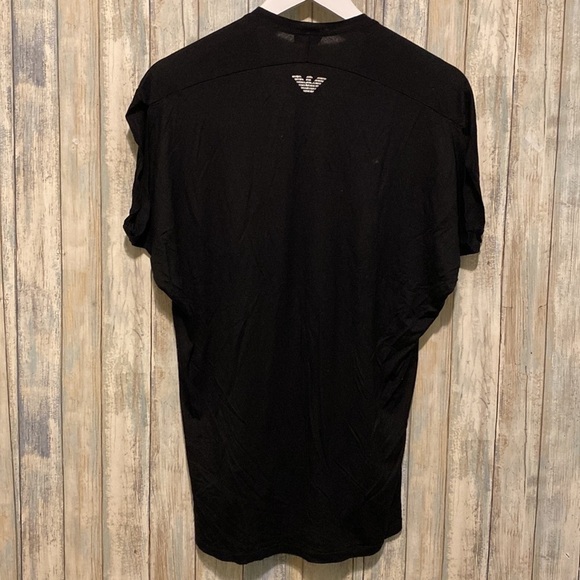 Armani jeans women’s black over sized T-shirt with silver sparkle graphics | XS - Picture 9 of 10